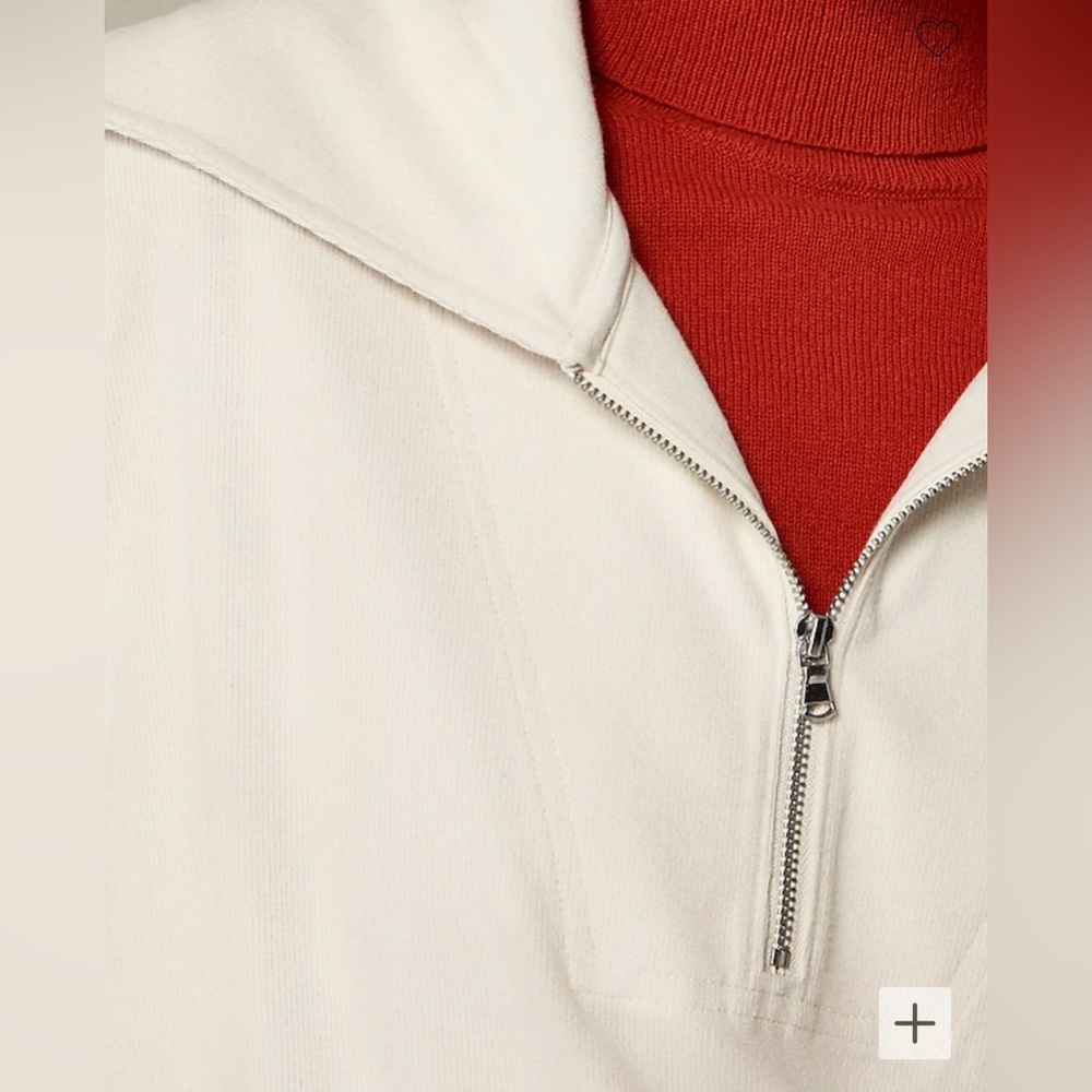 J.Crew Soft rib quarter-zip top in natural - Picture 3 of 8